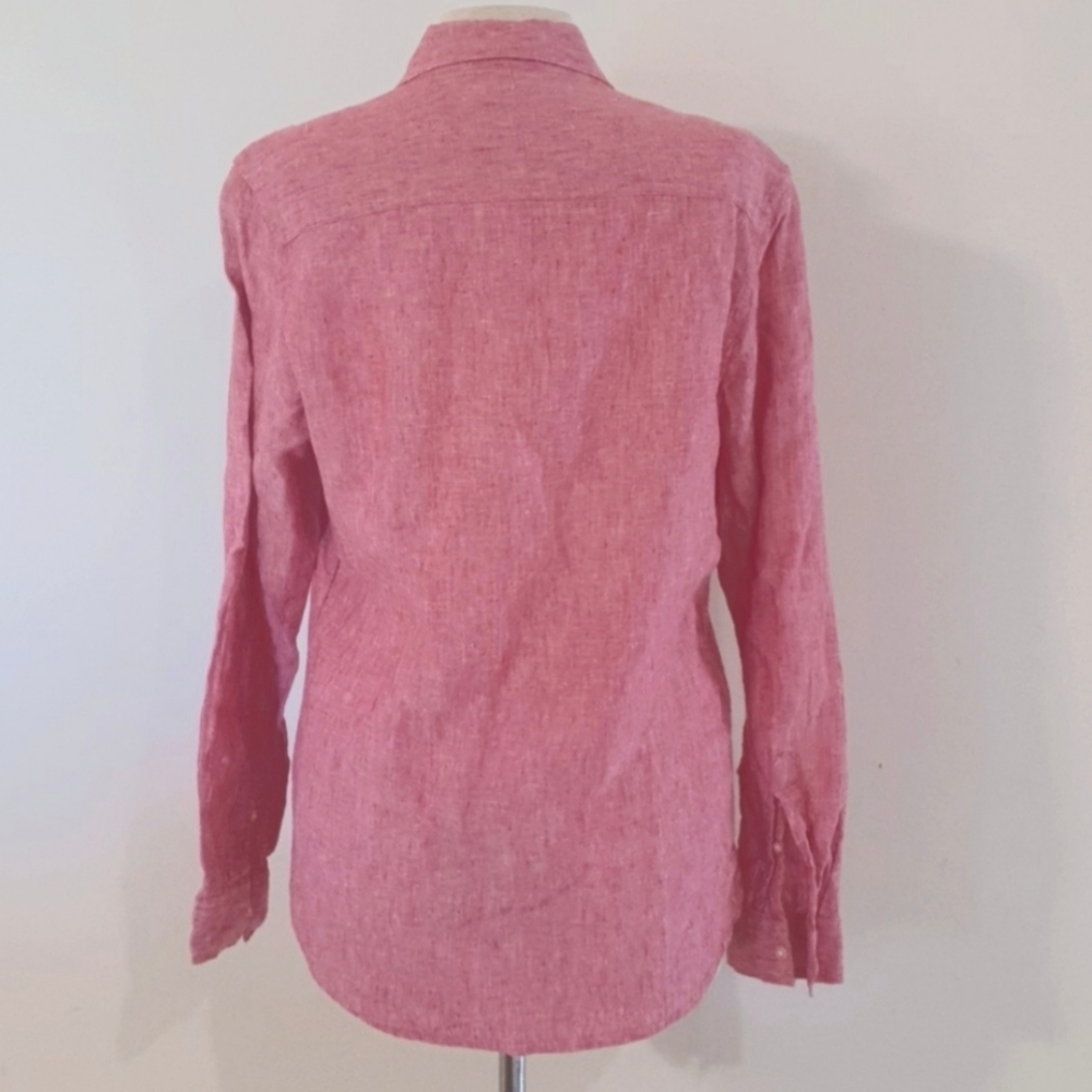 100% Linen French Connection Size 10 Long Sleeve Top - Picture 4 of 6